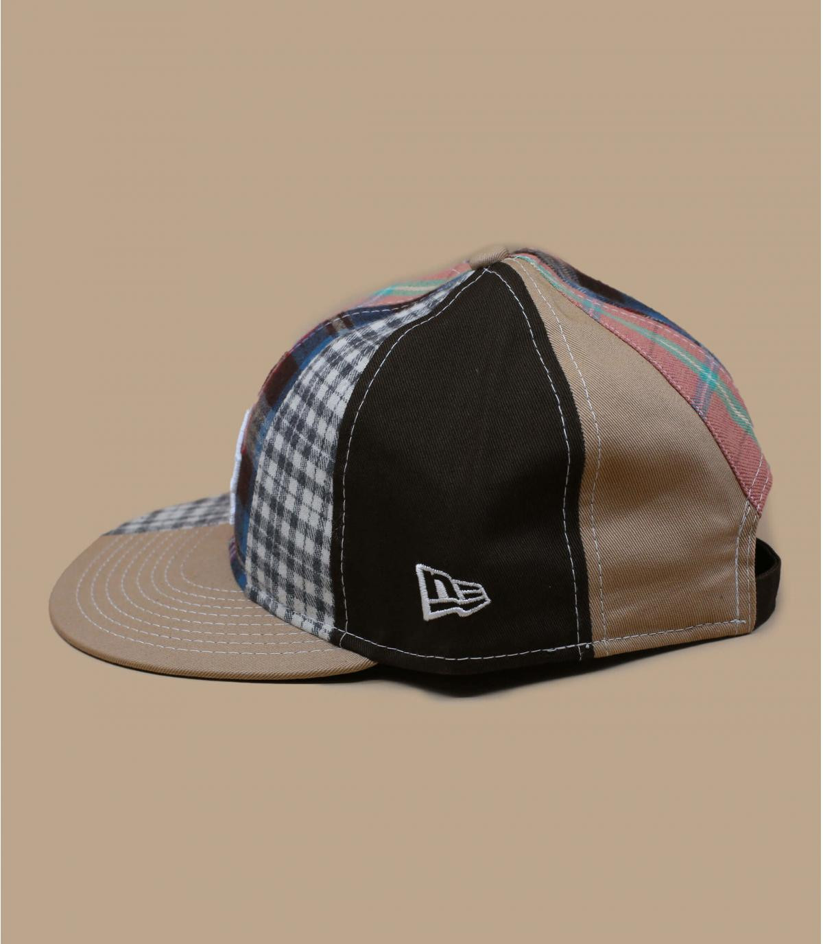 Beige LA patchwork cap - Check Block 950 LA brown New Era : Headict
